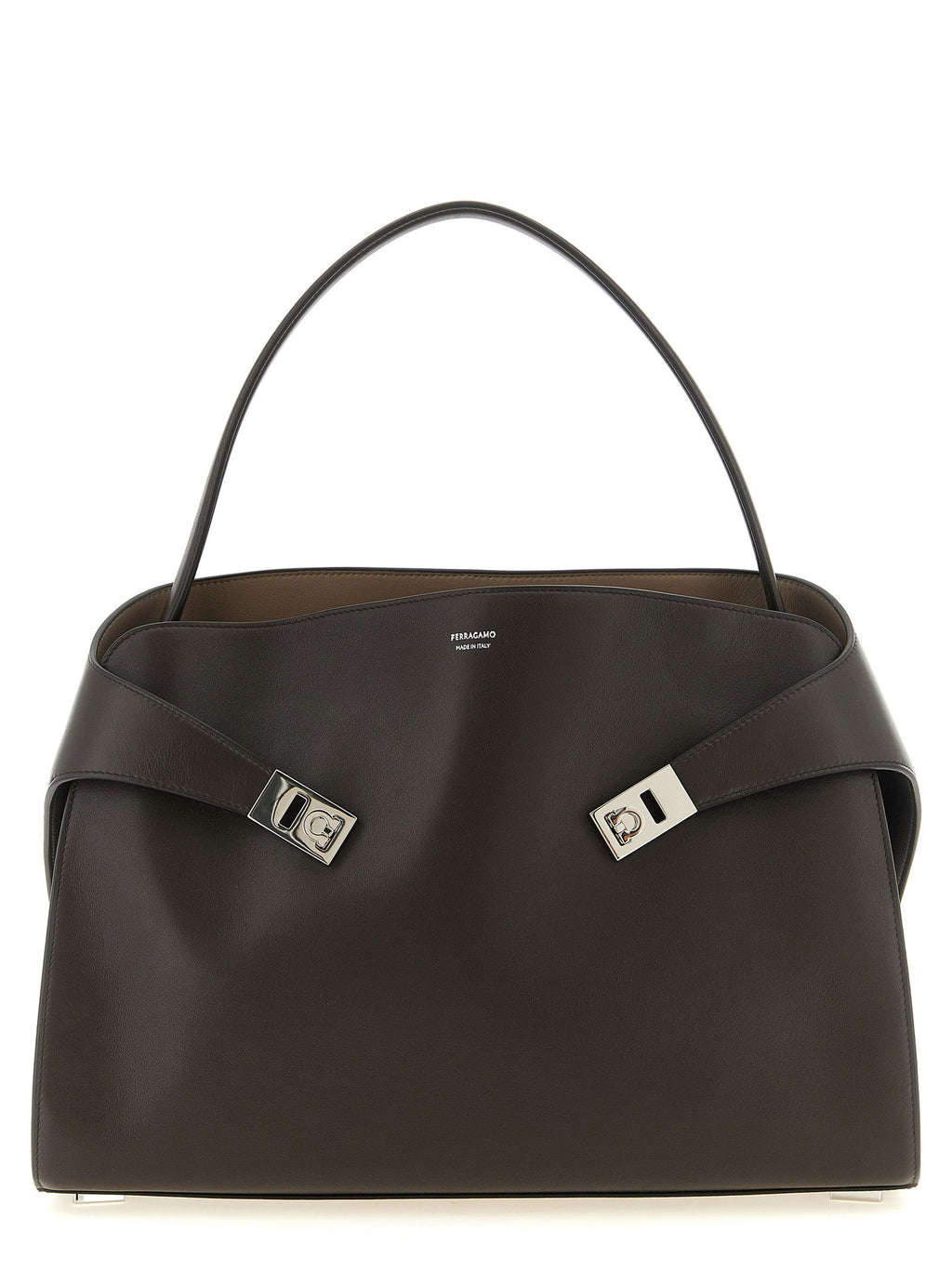 Brown Calfskin Shoulder Bag