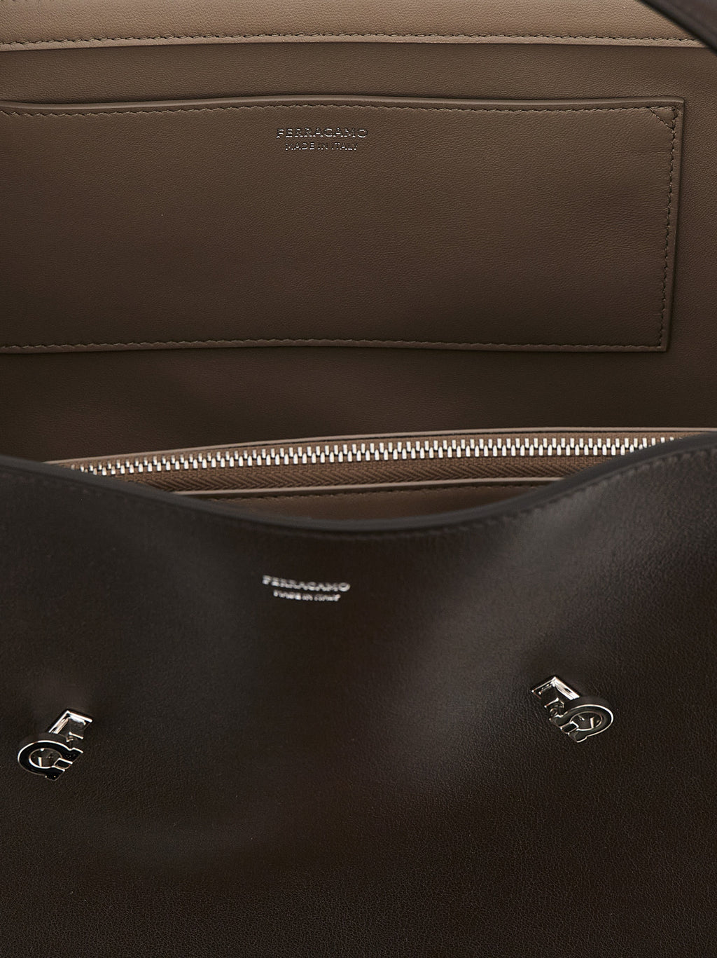 Brown Calfskin Shoulder Bag