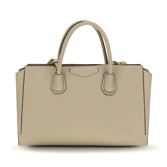 Beige Calf Leather Bos Taurus Handbag