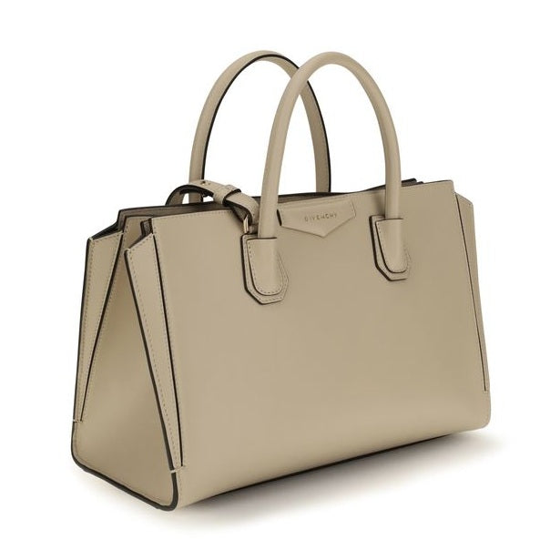Beige Calf Leather Bos Taurus Handbag