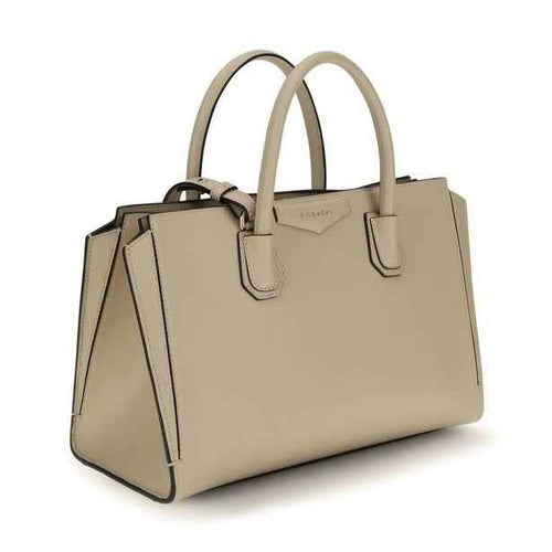 Beige Calf Leather Bos Taurus Handbag