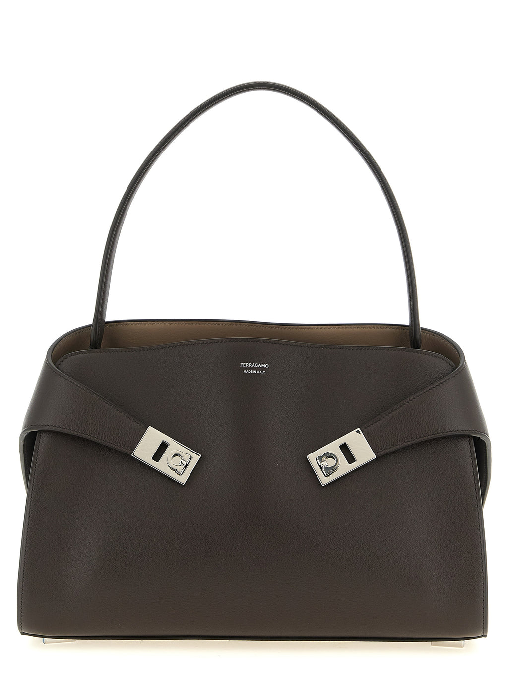 Brown Calfskin Shoulder Bag
