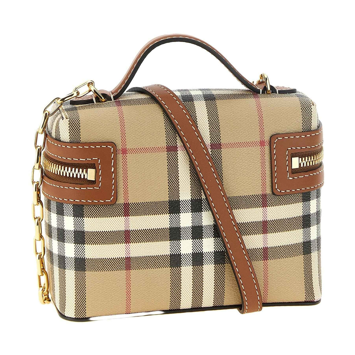 Beige Polyethylene Crossbody Bag