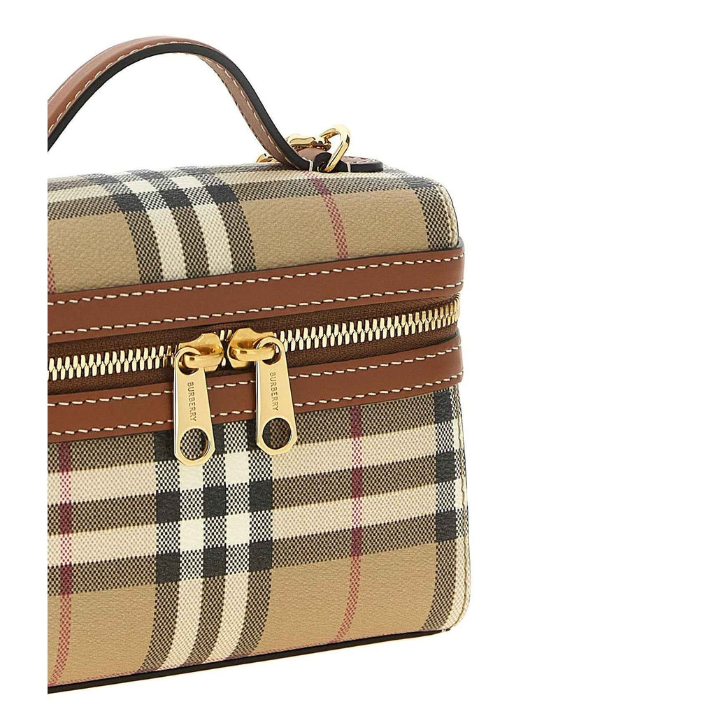 Beige Polyethylene Crossbody Bag