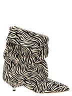 Bicolor Cowhide Ankle Boots