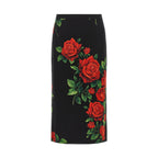 Black Silk Midi Skirt