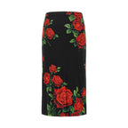 Black Silk Midi Skirt