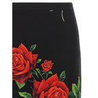 Black Silk Midi Skirt