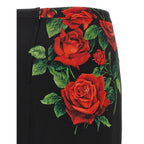 Black Silk Midi Skirt