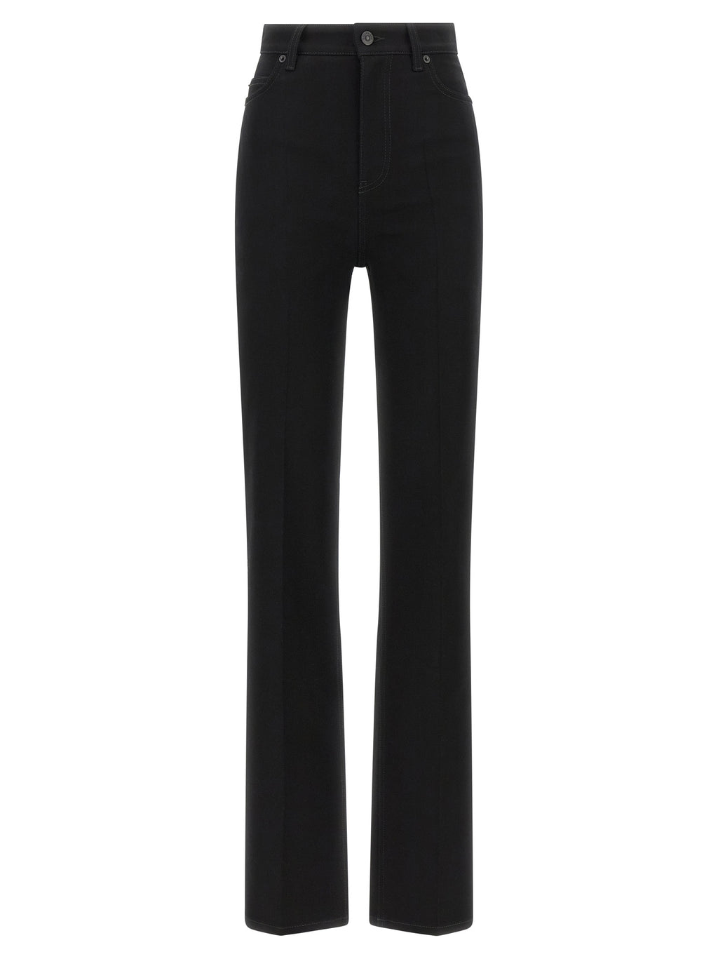Black Elastane High-Waisted Jean