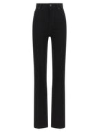Black Elastane High-Waisted Jean