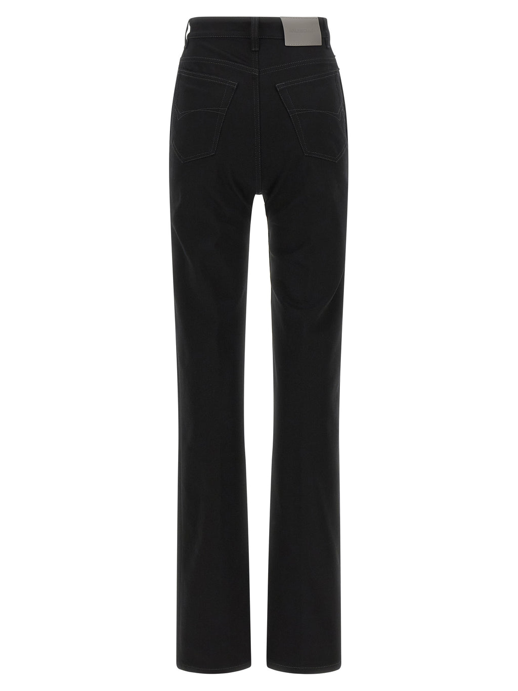 Black Elastane High-Waisted Jean
