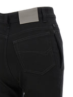 Black Elastane High-Waisted Jean