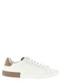 Beige Calfskin Low Top Sneakers