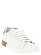 Beige Calfskin Low Top Sneakers