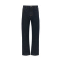 Blue Cotton Straight-Leg Jeans