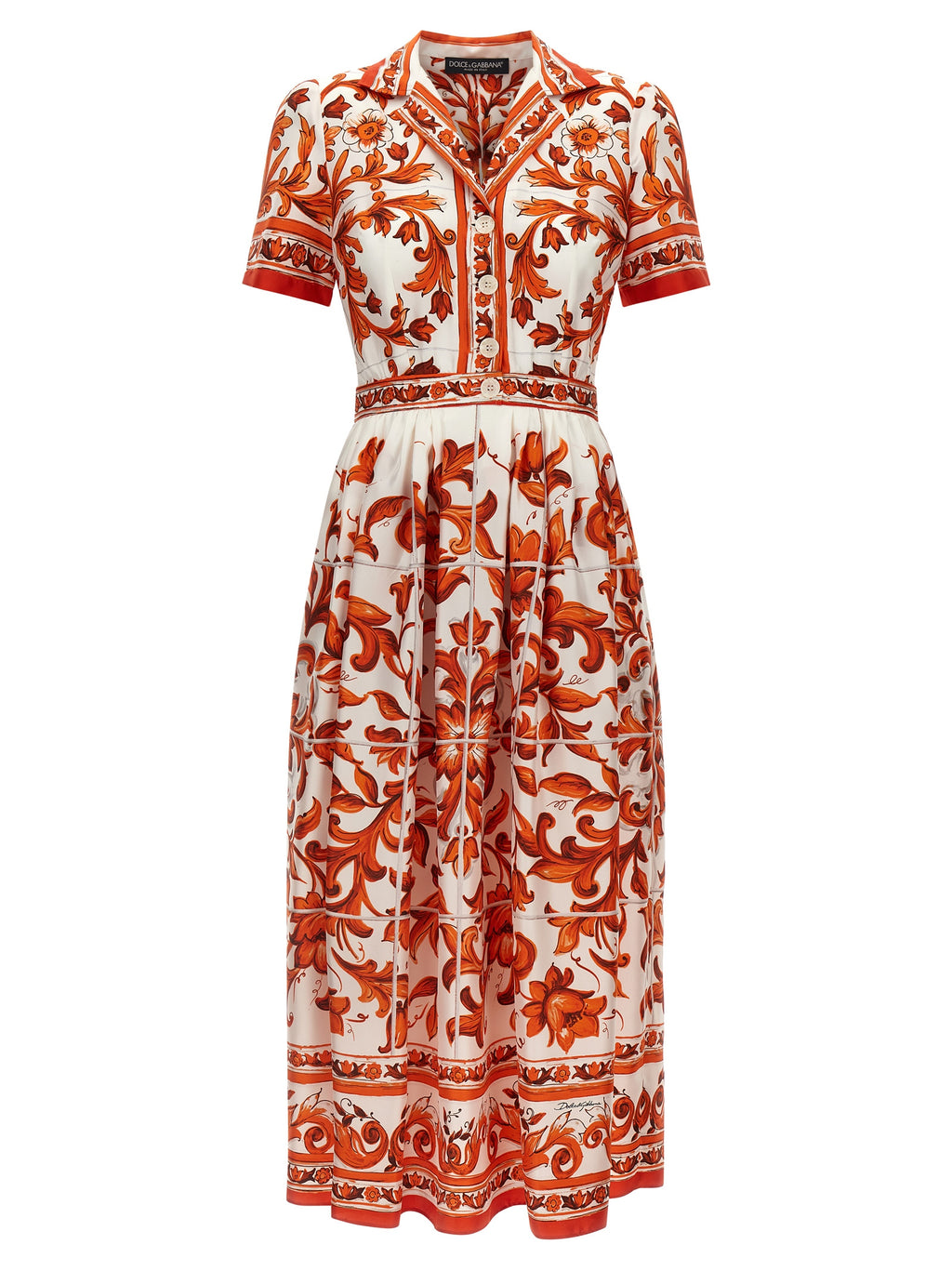 Orange Silk Midi Dress