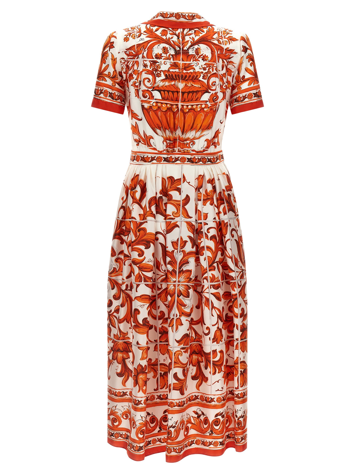 Orange Silk Midi Dress