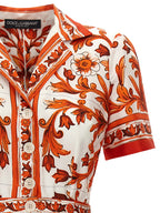Orange Silk Midi Dress
