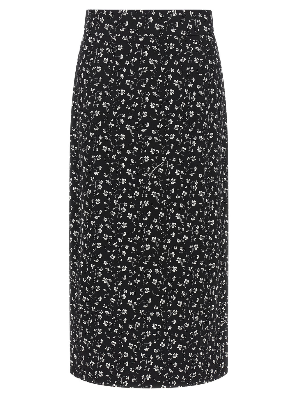 Bicolor Silk Midi Skirt