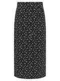 Bicolor Silk Midi Skirt