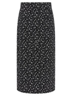 Bicolor Silk Midi Skirt