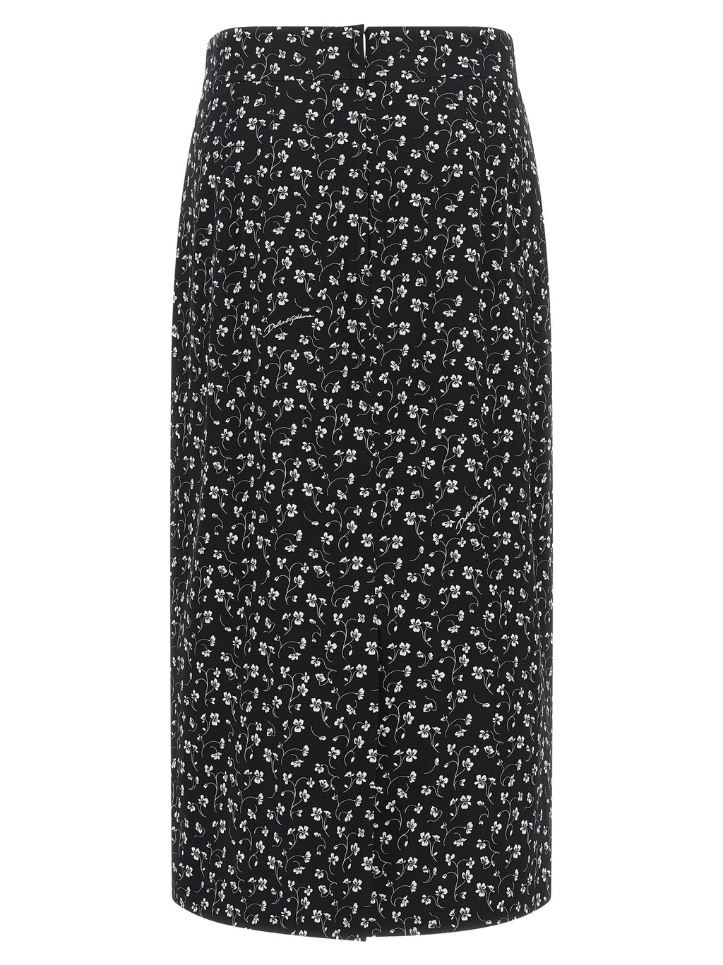 Bicolor Silk Midi Skirt
