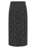 Bicolor Silk Midi Skirt