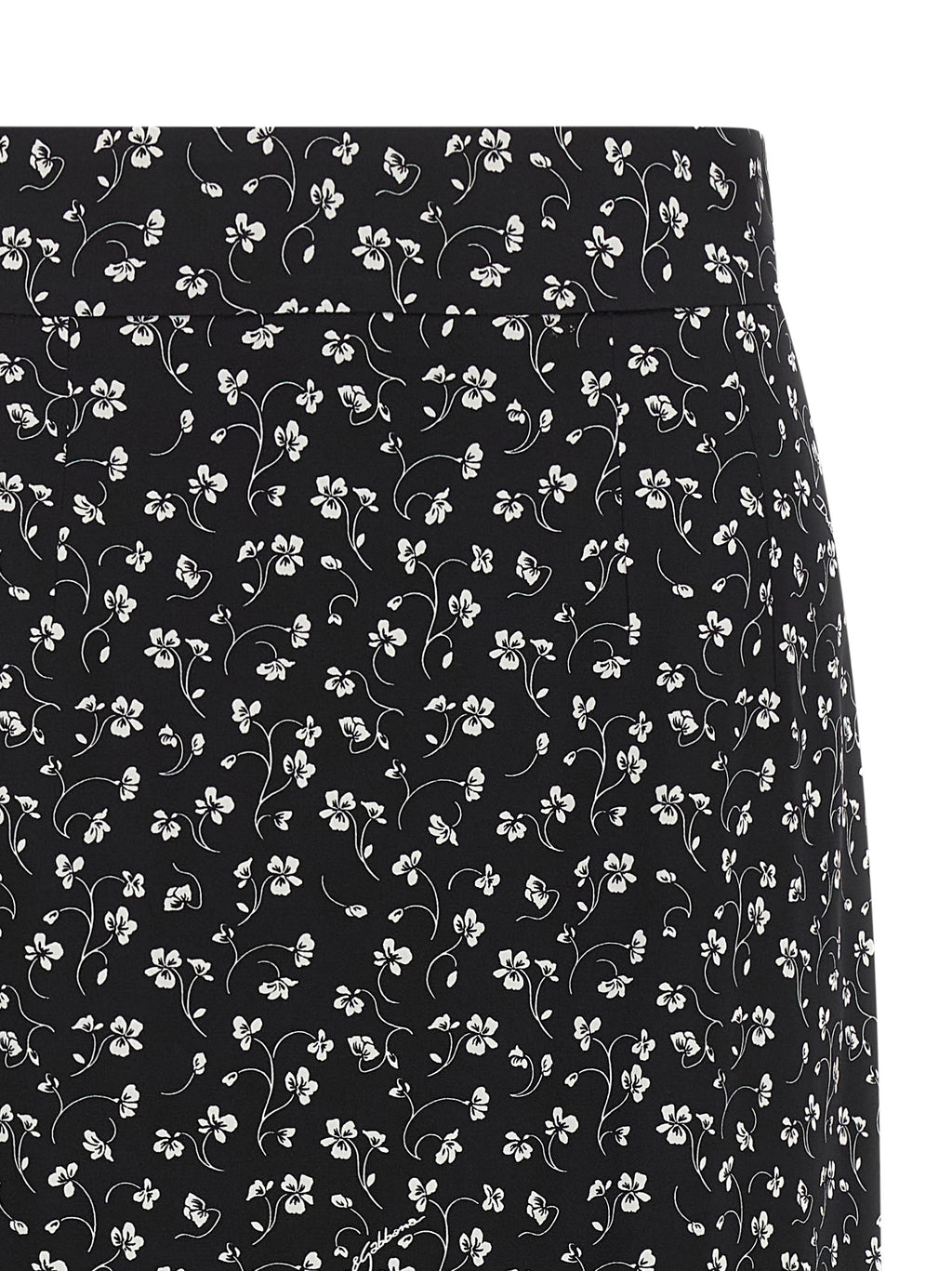 Bicolor Silk Midi Skirt