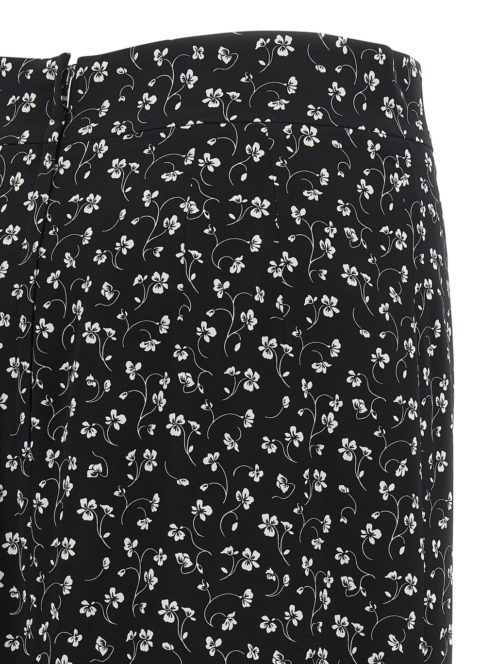 Bicolor Silk Midi Skirt