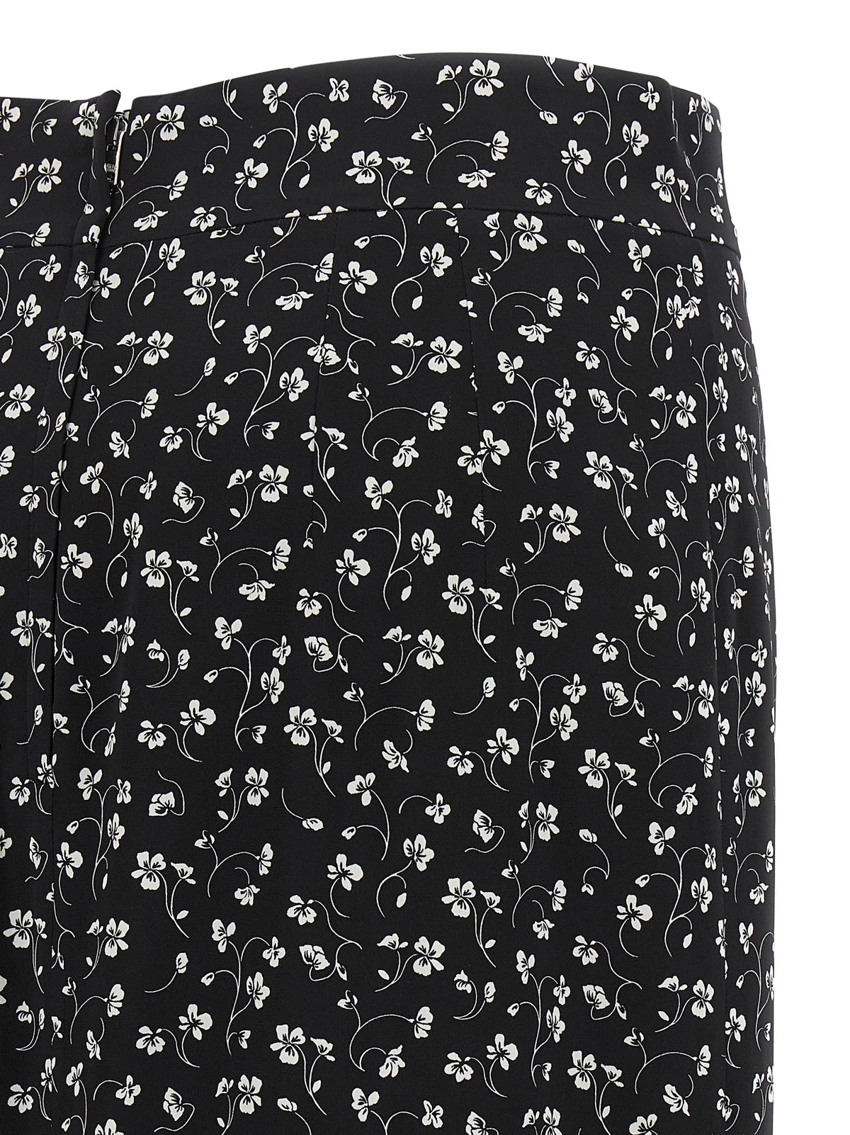 Bicolor Silk Midi Skirt