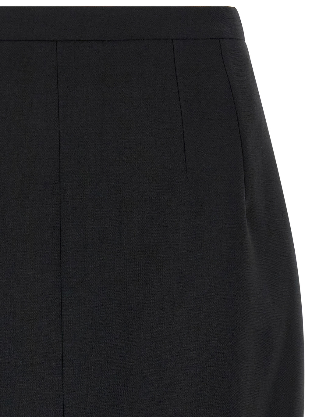 Black Virgin Wool Long Skirt