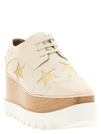White Polyester Wedge Sandals
