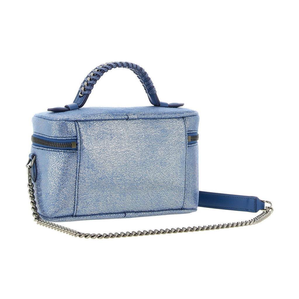 Blue Polyester Crossbody Bag
