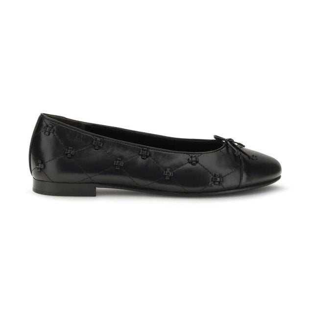 Black Calf Leather Bos Taurus Ballet Flats