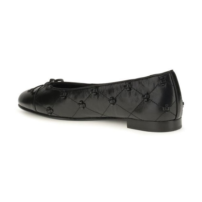 Black Calf Leather Bos Taurus Ballet Flats