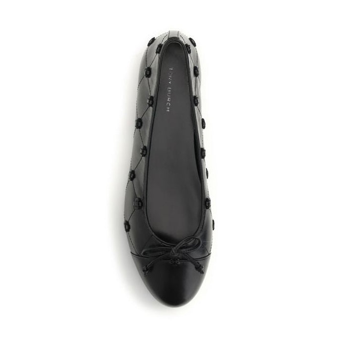 Black Calf Leather Bos Taurus Ballet Flats