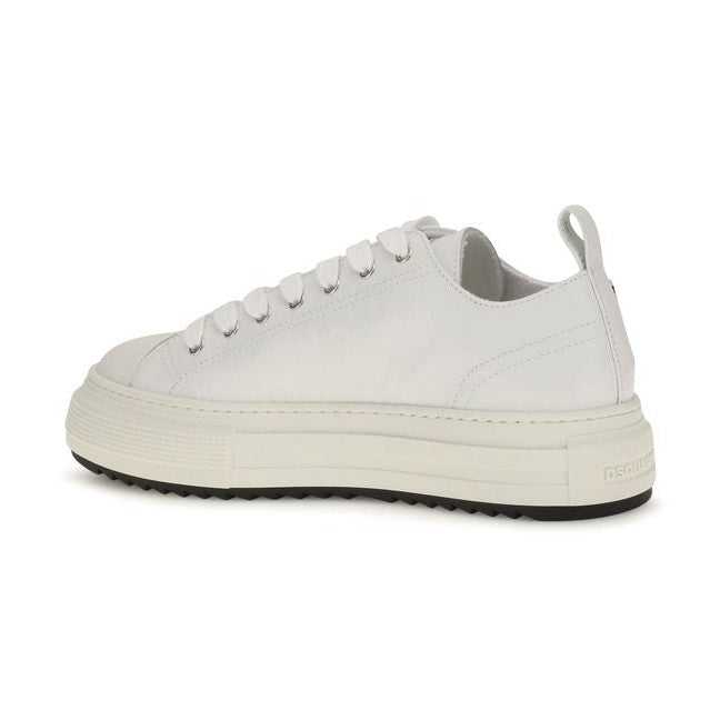 White Polyethylene Platform Sneakers