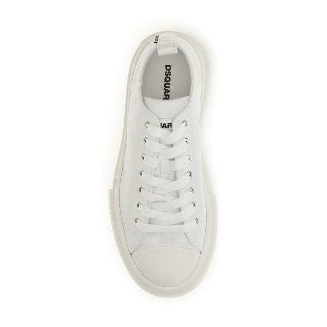 White Polyethylene Platform Sneakers