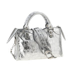 Silver Lamb Leather Handbag