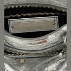 Silver Lamb Leather Handbag