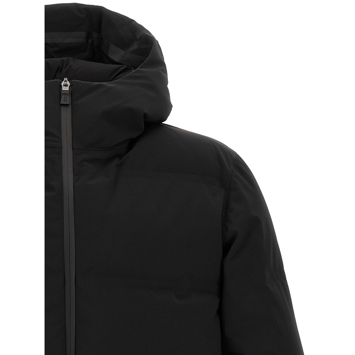 Black Polyamide Full-Length Jacket