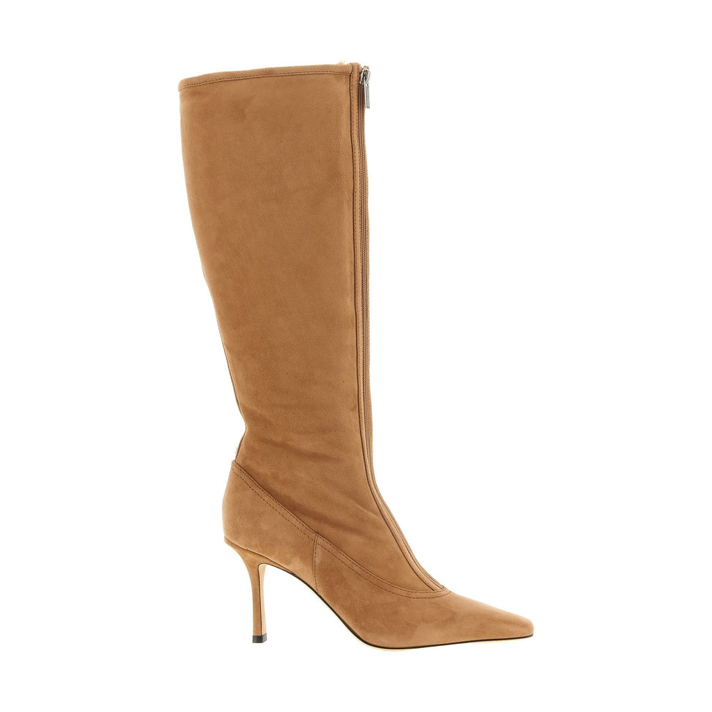 Beige Lamb Leather Over The Knee