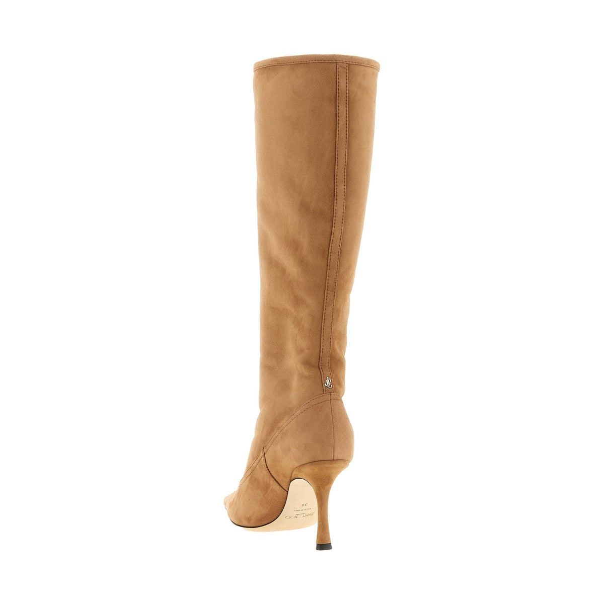 Beige Lamb Leather Over The Knee