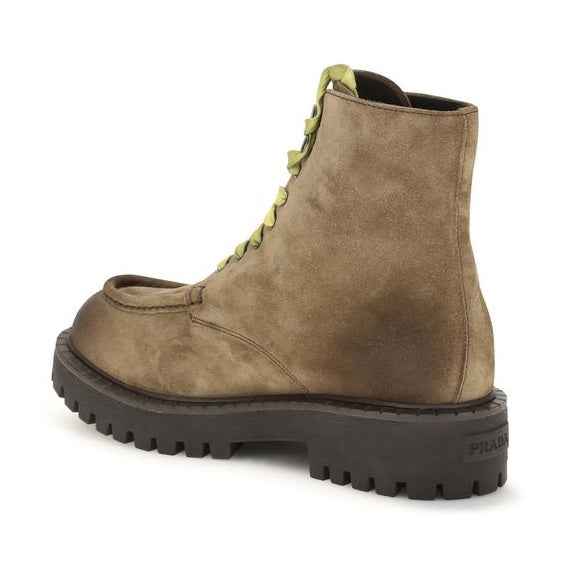 Brown Suede Leather Lace-Up Boots