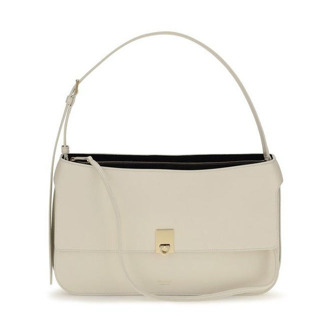 Beige Calf Leather Bos Taurus Shoulder Bag