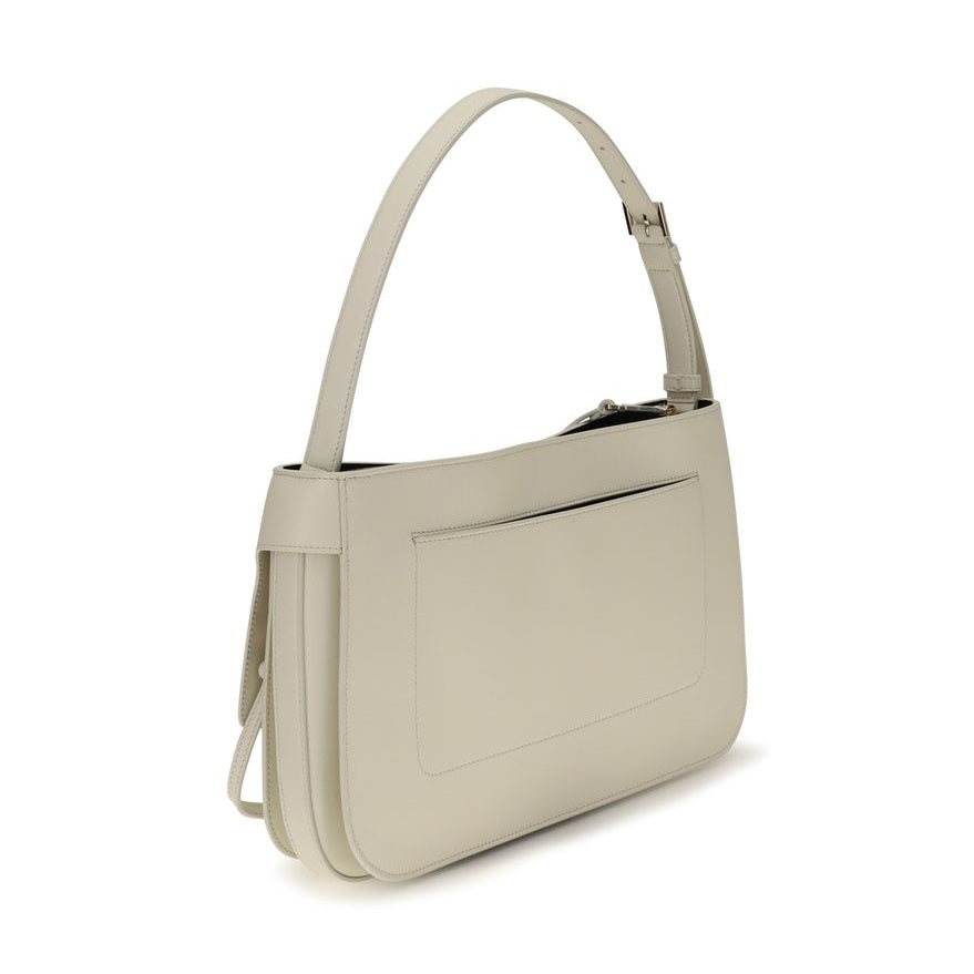Beige Calf Leather Bos Taurus Shoulder Bag