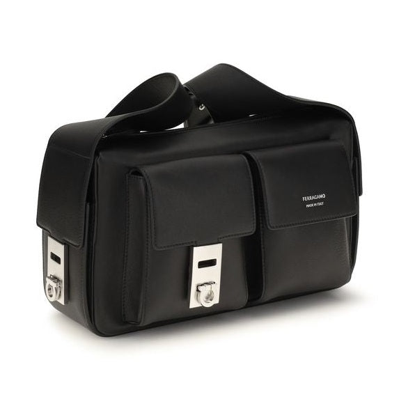 Black Calf Leather Bos Taurus Shoulder Bag