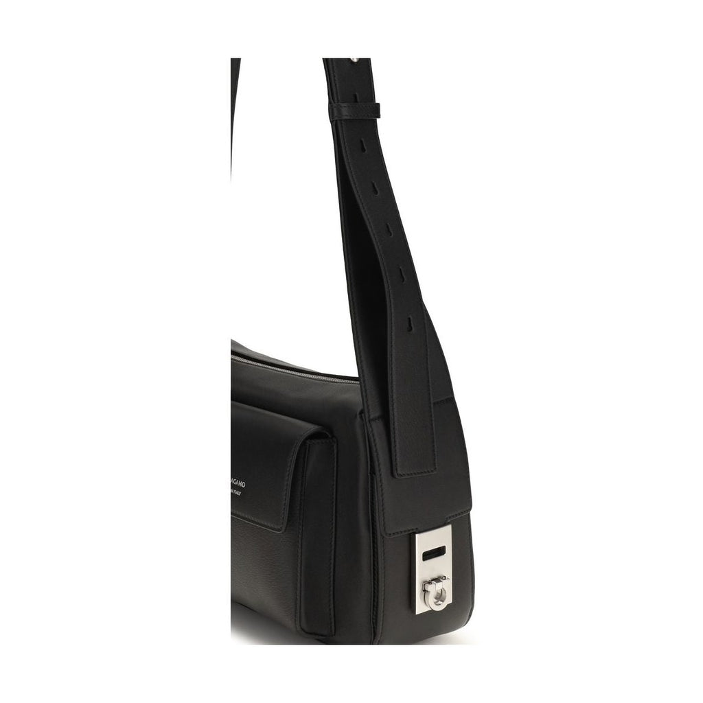 Black Calf Leather Bos Taurus Shoulder Bag