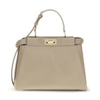 Beige Calf Leather Bos Taurus Shoulder Bag